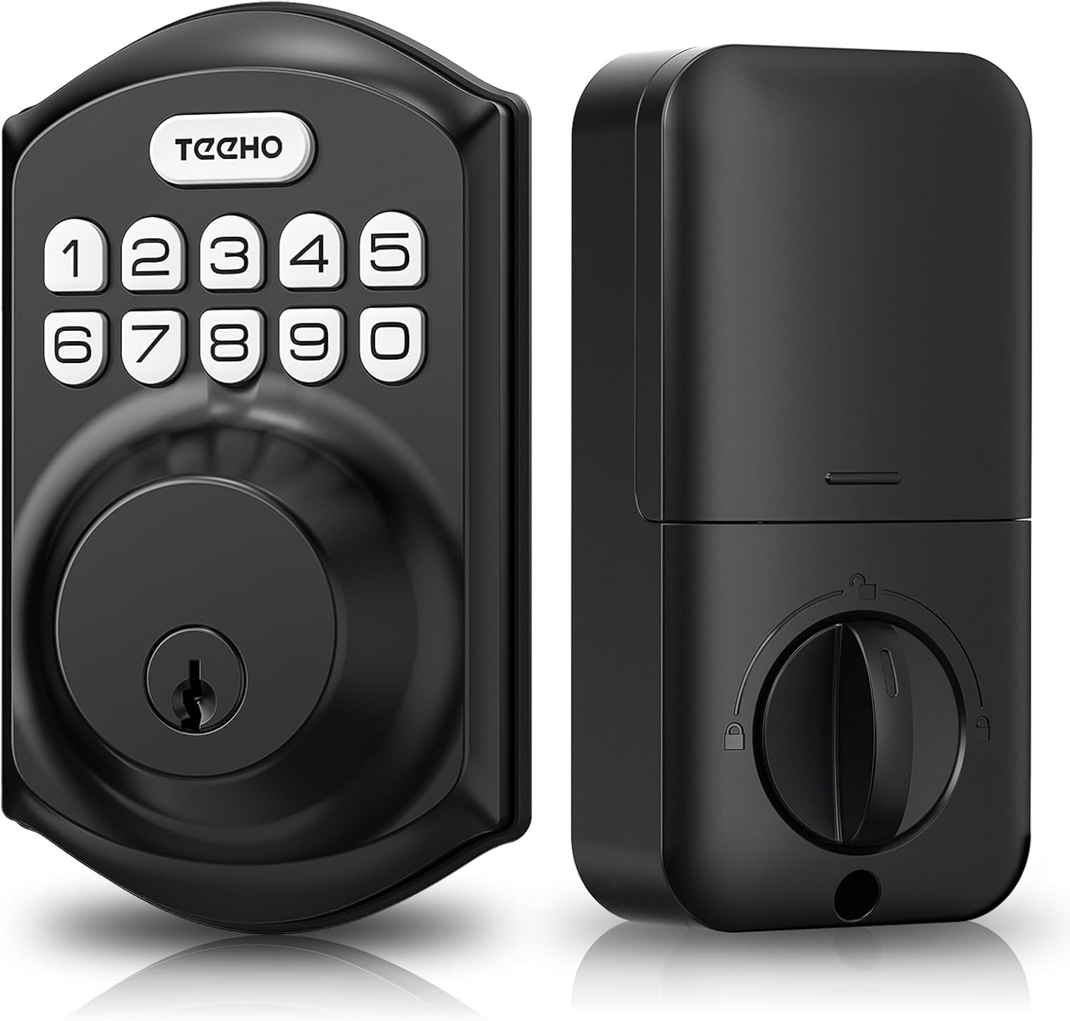 EEHO TE001 Keyless Entry Door Lock with Keypad - Smart Deadbolt Lock for Front Door with 2 Keys - Auto Lock - Easy Installation - Matte Black