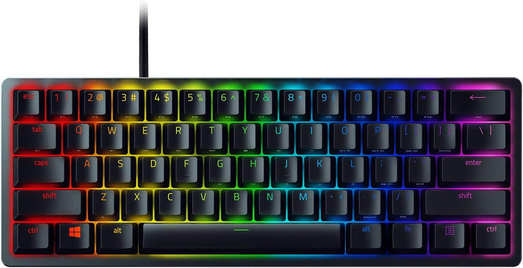 Razer Huntsman Mini 60% Gaming Keyboard: Fast Keyboard Switches - Clicky Optical Switches - Chroma RGB Lighting - PBT Keycaps - Onboard Memory - Razer Snap Tap - Black