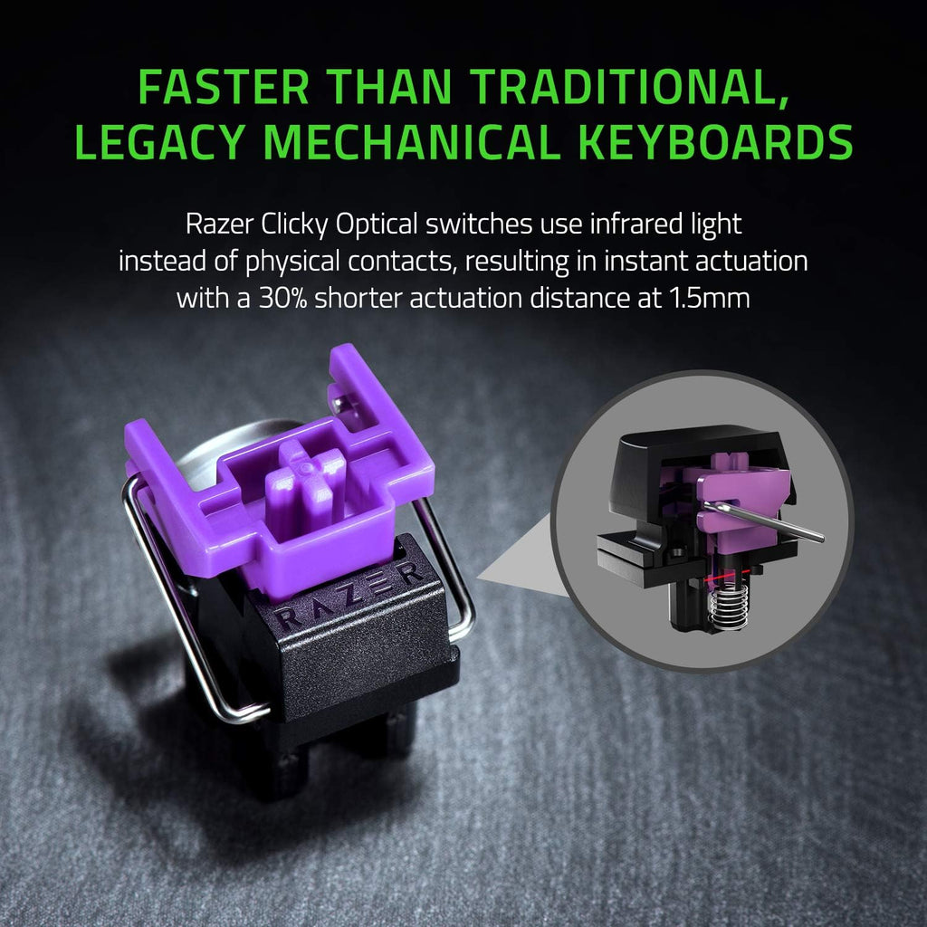Razer Huntsman Mini 60% Gaming Keyboard: Fast Keyboard Switches - Clicky Optical Switches - Chroma RGB Lighting - PBT Keycaps - Onboard Memory - Razer Snap Tap - Black