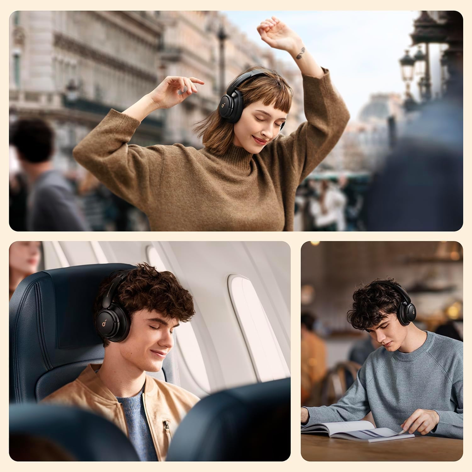 soundcore Life Q30 by Anker, Hybrid Active Noise Cancelling Headphones with Multiple Modes, Hi-Res Sound, Custom EQ via App, 50H Playtime, Comfortable Fit, Bluetooth, Multipoint Connection