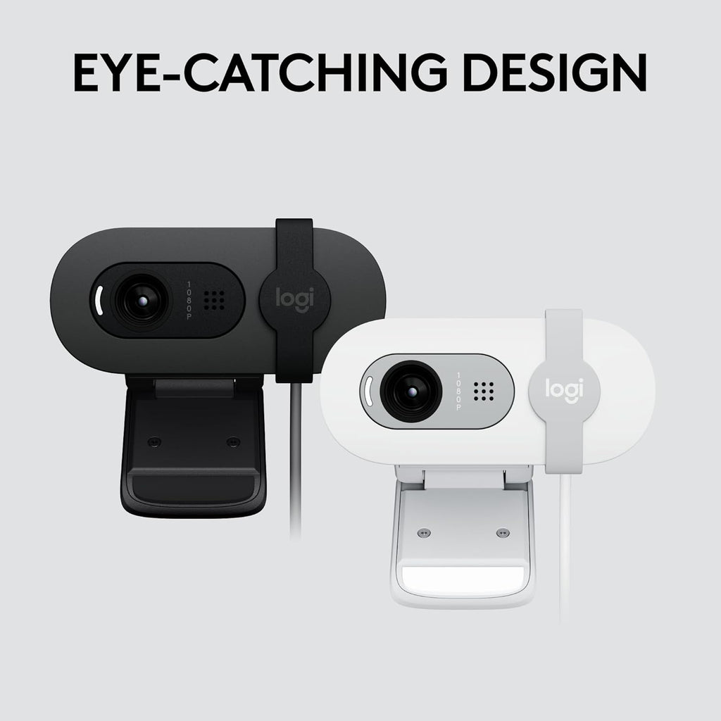 Logitech Brio 101 Full HD 1080p Webcam for Meetings and Streaming, Auto-Light Balance, Built-in Mic, Privacy Shutter, USB-A, for Microsoft Teams, Google Meet, Zoom and More - Black