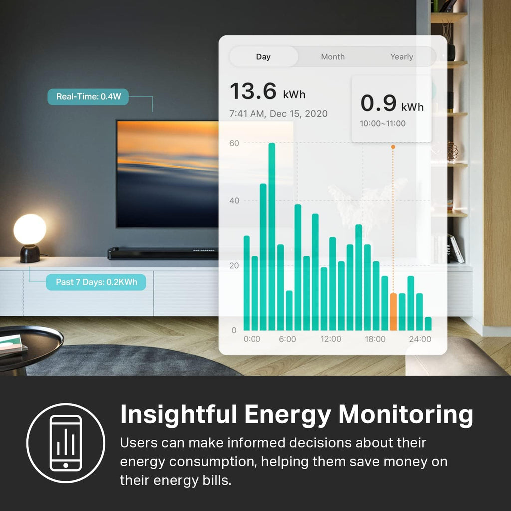 Kasa Matter Smart Plug w/ Energy Monitoring, Compact Design, 15A/1800W Max, Super Easy Setup, Works with Apple Home, Alexa & Google Home, UL Certified, 2.4G Wi-Fi Only, White, KP125M (2-Pack)
