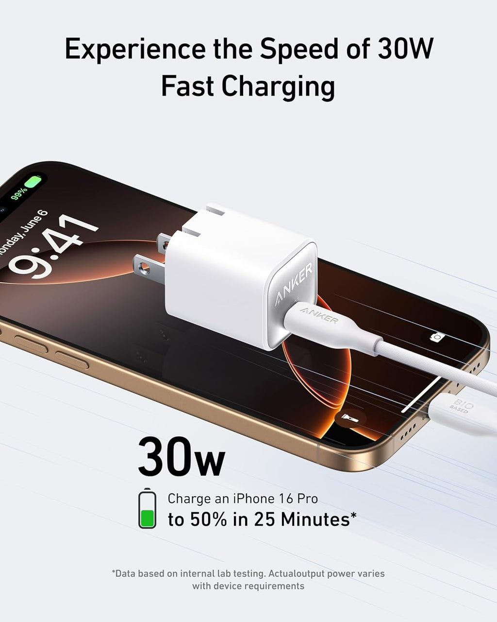Anker USB C GaN Charger 30W, 511 (Nano 3), PIQ 3.0 Foldable PPS Fast Charger, Nano 3 for iPhone 14/14 Pro/14 Pro Max/13 Pro/13 Max, Galaxy, iPad (Cable Not Included) - Phantom Black (A2147)