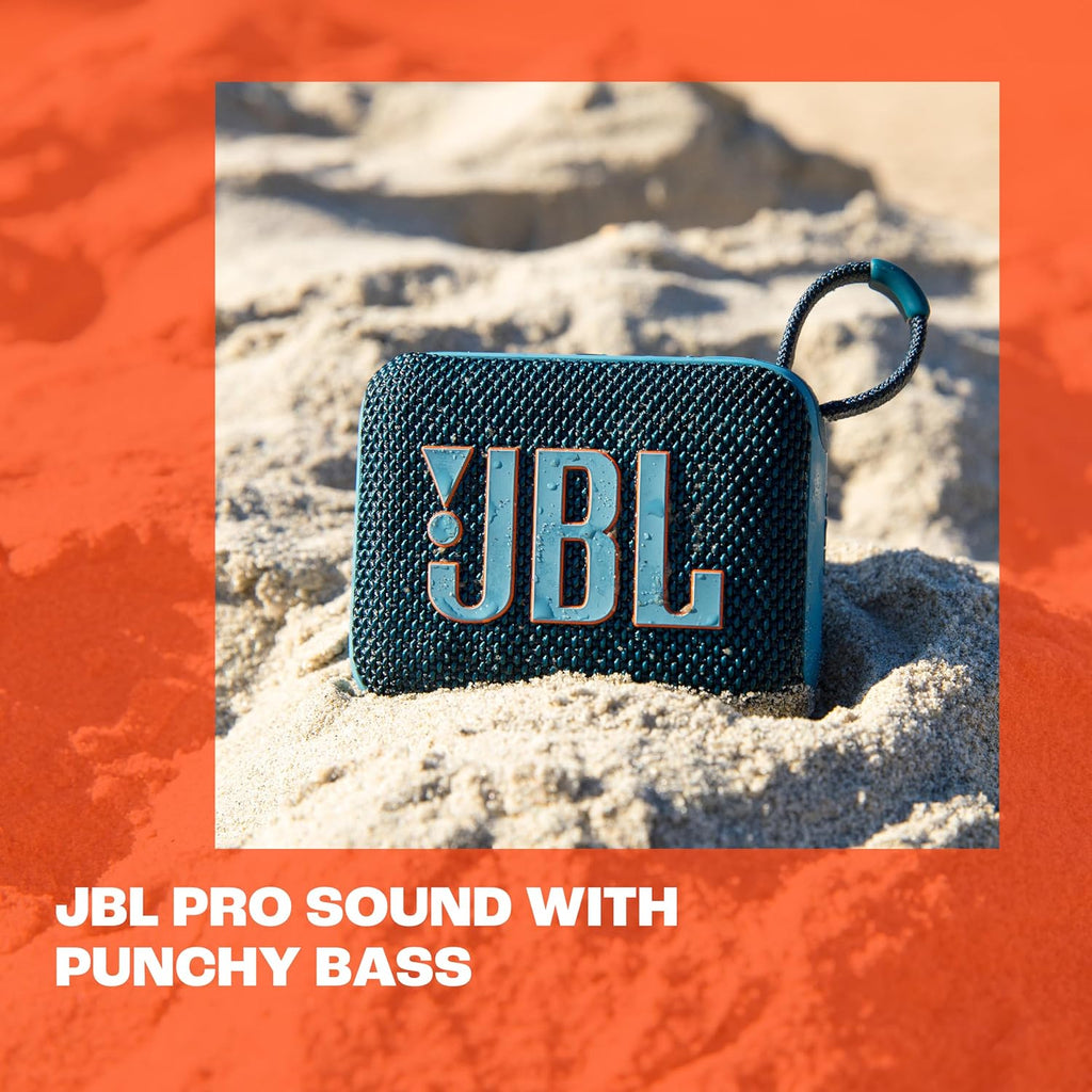 JBL Go 4 - Ultra-Portable, Waterproof and Dustproof Bluetooth Speaker, 7-Hour Built-in Battery, Made in Part with Recycled Materials (Black)