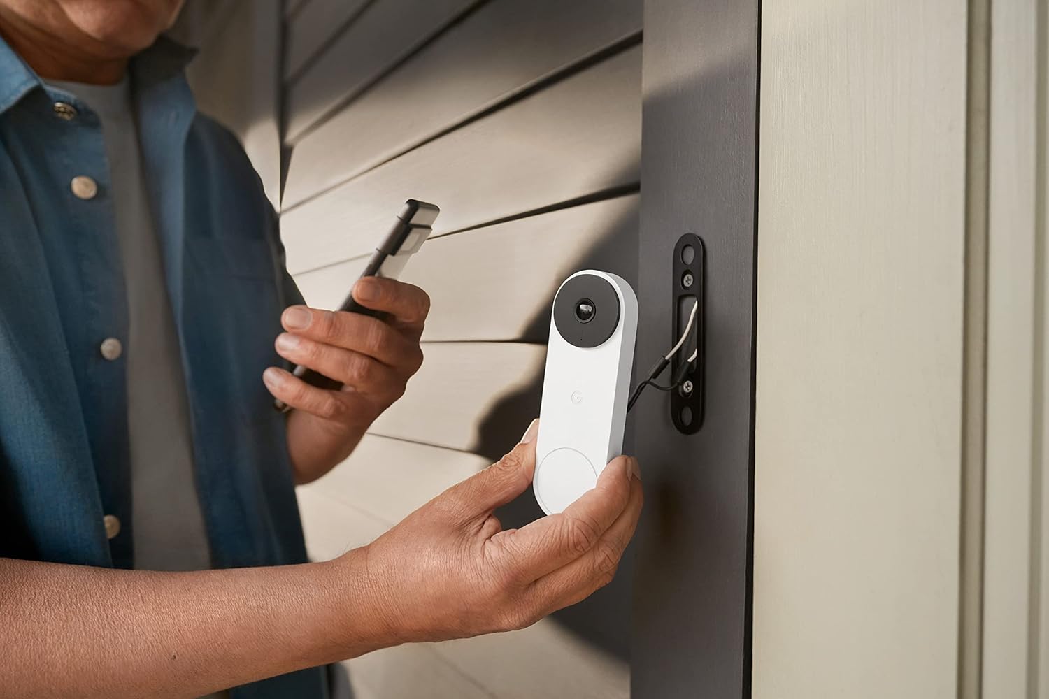 Google Nest Doorbell (Wired, 2nd gen)- Snow